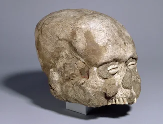 Portrait skull with cowrie shell eyes, Jericho, c.7th millennium BC